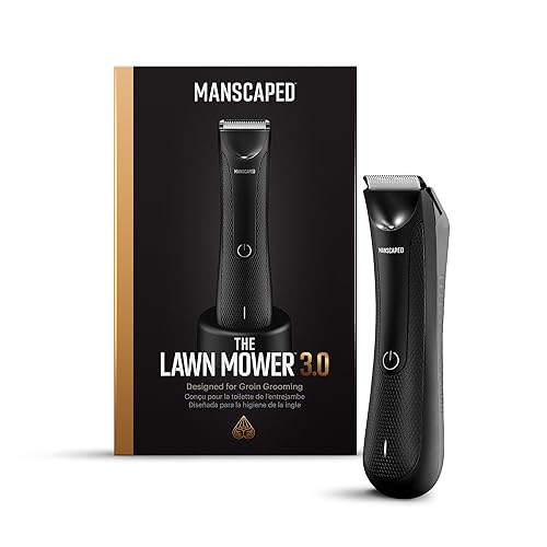 MANSCAPED™ Electric Groin Hair Trimmer, The Lawn Mower™ 3.0, Replaceable Ceramic Blade Heads, Waterproof Wet / Dry Clippers, Standing Recharge Dock, Ultimate Male Hygiene Razor