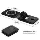 𝑼𝒑𝒈𝒓𝒂𝒅𝒆 Foldable Magnetic Wireless Charger 3 in 1,Fast Wireless Charging Pad,VNBBT 15W Charging Station for iPhone 15/15 Pro Max/15 pro/14/13/12,AirPods Pro,Apple Watch 9/8/7/6/5/4,Black