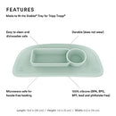ezpz by Stokke Placemat, Soft Mint - Fits Stokke Tray for Tripp Trapp - Helps Prevent Messy Mealtimes - Durable, Convenient, Dishwasher & Microwave Safe - 100% Silicone