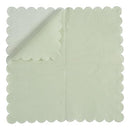 100 Pack Cocktail Napkin 2-Ply Scalloped Edged Dessert Napkins Sage Green Folded 5 x 5 Inches Disposable Napkins for Dinner Wedding Birthday Party Bridal Anniversary Reception Event