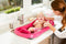 The First Years Newborn to Toddler Tub with Bath Sling, Pink