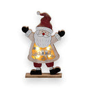 SHATCHI LED Wooden Christmas Santa Snowman Reindeer Xmas Home Indoor Table Decorations Ornaments Centrepiece, 27cm, Wood