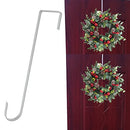 ZningEsxi 30cm Wreath Hanger Front Door Wreath Metal Hook for Christmas Halloween Outdoor Hanging Decoration Over Non Scratch Wall Wreaths(White, 1 Pc)