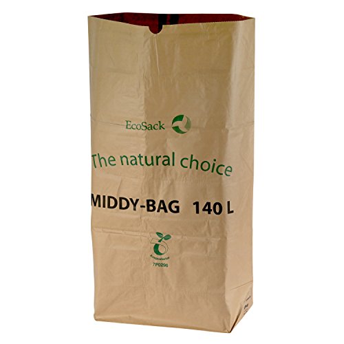 140 Litre x 10 Paper Compostable Wheelie Bin Liners - Biodegradable Sacks/Liners - EcoSack 120L / 140L Bags with Composting Guide