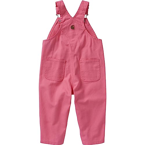 Carhartt baby-girls Bib Overalls (Lined and Unlined), Carhartt Pink Lemonade, 18 Months