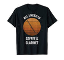 VidiAmazing All I Need Coffee & Clarinet | Vintage Musical Instrument T-Shirt ds006 T-Shirt Black