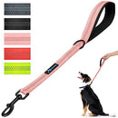 PuppyDoggy Short Dog Leash 18in Padded Handle Dog Lead with 3 Reflective Thread for Large Medium Dogs Heavy Duty Dog Rope Pet Leash for Walking Training 18 in x 1 in (Pink 1 Pack)