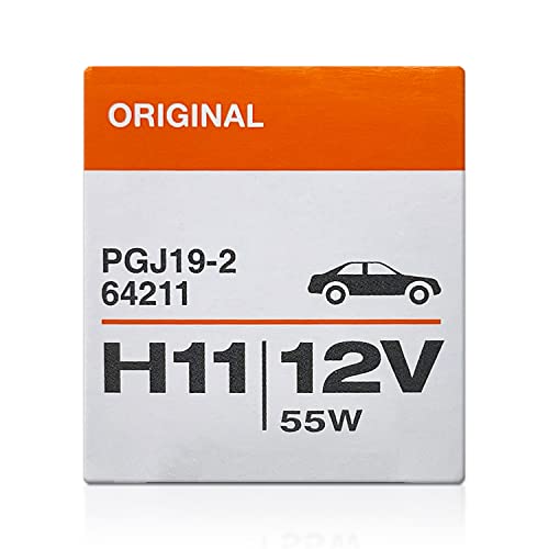 New Series Osram H11 OEM Halogen Headlight bulbs - 12V 55W 64211L+ (Long Life) Made in Germany | Pack of 2