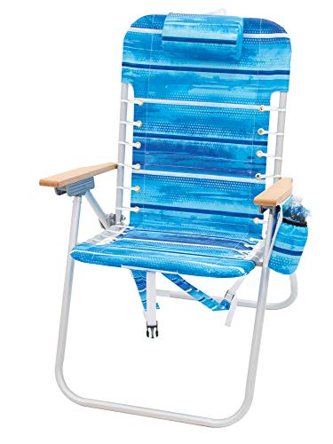 RIO Gear 4-Position Hi-Boy Backpack Beach Chair -Aluminum, Stripe
