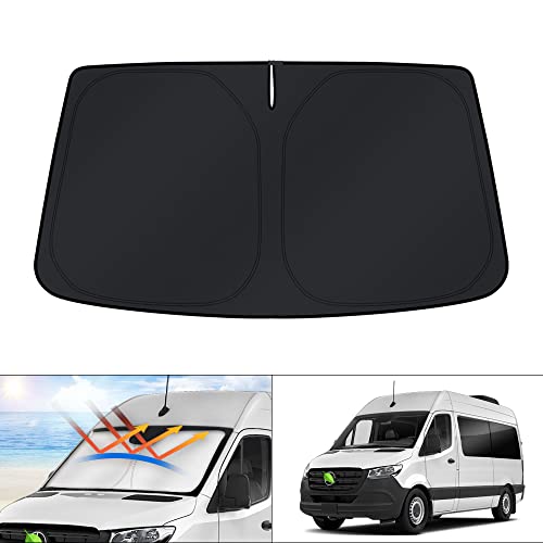 KUST Windshield Sun Shade for Freightliner Sprinter & Mercedes Benz Sprinter 2007-2023 Window Sunshade Sun Visor Protector Foldable Blocks UV Rays Keep Your Car Cooler