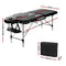 Zenses Massage Table 75cm Portable 2 Fold Aluminium Beauty Bed Black