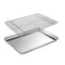 10.4 x 8 x 0.98 Inch Baking Sheets and Racks Set, Stainless Steel Baking Sheet Oven Tray and Cooling Grid Rack for Cookies and Meats( Pans + Grid Frame)