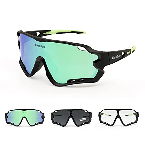 EnzoDate Cycling Polarized Goggles with 3 Lenses for Mountain Bike ATV Outdoor Sports Sunglasses MTB Eyewear