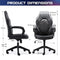 Ergonomic Computer Gaming Chair – PU Leather Desk Chair with Lumbar Support, Swivel Office Chair Executive Chair with Padded Armrest and Seat Cushion for Gaming, Study and Working