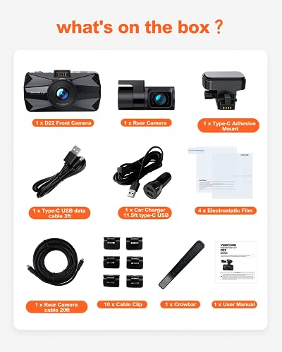 Yeecore Dual Dash Cam 5G WiFi GPS, Real 4K+HDR 1080P Front and Rear, 3" LCD Super Night Vision, Parking Mode, Dash Camera for Cars with App, G-Sensor, Accident Record, Support 512GB Max