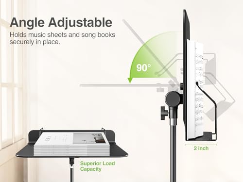 elitehood 72inch Heavy Duty Music Stand with Phone Holder, Foldable Music Stand for Sheet Music with Carrying Bag, Ultra-Stable Music Stand Suitable for Instrumental Performance & Band & Travel