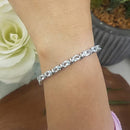 9.00 Carat (ctw) Sterling Silver Real Oval Cut Aquamarine Ladies Link Bracelet 9 CT