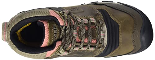 KEEN Female Ridge Flex Mid WP Timberwolf Brick Dust Size 9 US Hiking Boot