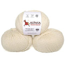 100% Baby Alpaca Yarn Wool Set of 3 Skeins Lace Worsted Bulky/Chunky Weight - Heavenly Soft and Perfect for Knitting and Crocheting (Ivory, Bulky/Chunky Weight)