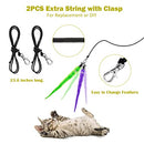 Cat Feather Toy, Retractable Cat Toys Wand 2 Wands & 9 Assorted Teaser Refills, Interactive Feather Teaser Wand Toy Bell Kitten Cat Having Fun Exerciser Playing