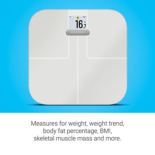 Garmin Index S2, Smart Scale with Wireless Connectivity, Measure Body Fat, Muscle, Bone Mass, Body Water% and More, White (010-02294-03)