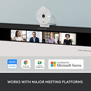 Logitech Brio 300 Full HD Webcam with Privacy Shutter, Noise Reduction Microphone, USB-C, Certified for Zoom, Microsoft Teams, Google Meet, Auto Light Correction - Off White