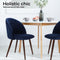 LEVEDE Dining Chairs, Set of 2 Reading Seating, Velvet Kitchen Chairs, Chic Nursing Seats, Home Furniture for Dining Room, Living Room, Cafe, Meeting Room, Load Up to 150kg (Navy)