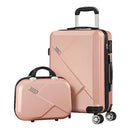Mazam 2pcs Luggage Set with Trolley Bag Travel Suitcase Set Pink
