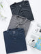 3 Pack: Mens Polo Shirts, Business Casual Golf Henley Work Shirts for Men, Collarless Short Sleeve Stylish Athletic Tshirts, Heather Gray/Navy/Black, 5X-Large