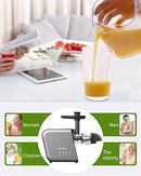 Fruit Vegetable Juicer Machine,Cold Press Slow Masticating Juicer Quiet Motor Easy To Clean,Juice Extractor BPA-Free Dry Pulp Dishwasher Safe for Celery Carrots Beets Greens Ginger Wheatgrass