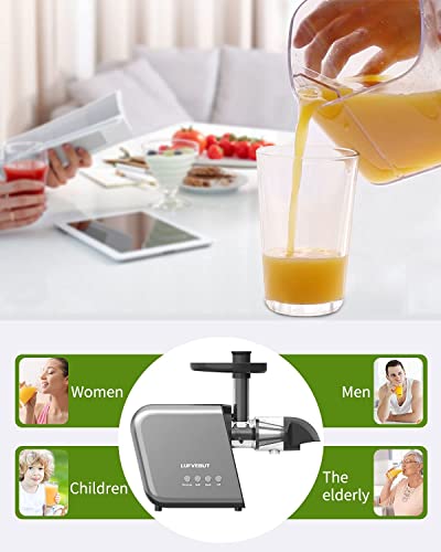 Fruit Vegetable Juicer Machine,Cold Press Slow Masticating Juicer Quiet Motor Easy To Clean,Juice Extractor BPA-Free Dry Pulp Dishwasher Safe for Celery Carrots Beets Greens Ginger Wheatgrass