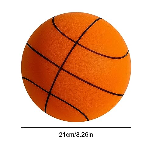 Silent Basketball Dribbling Indoor, Lightweight Uncoated High Density Foam Ball, 2023 Newest Foam Basketball Indoor Training Ball for Patios Playrooms Stadiums Yards