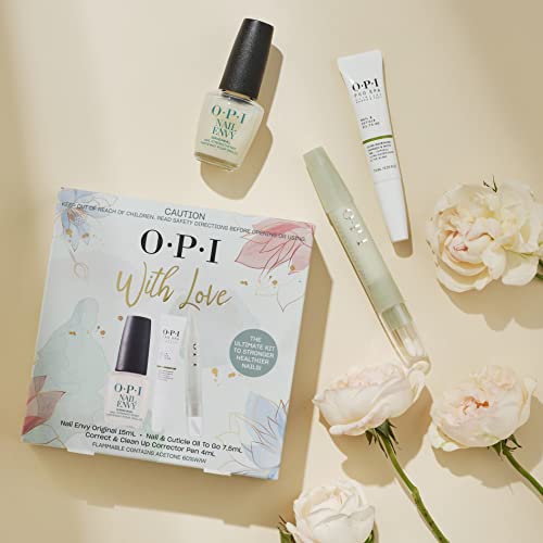 OPI Treatment Gift Set (Nail Envy Original, Nail & Cuticle Oil To-Go, Correct & Clean Up Corrector Pen)