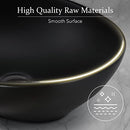 Luxsuite Bathroom Basin Bathroom Sink Vessel Wash Basin Washing Vanity Bowl Above Counter Hand Toilet Bath Countertop Oval Ceramic Basin Black