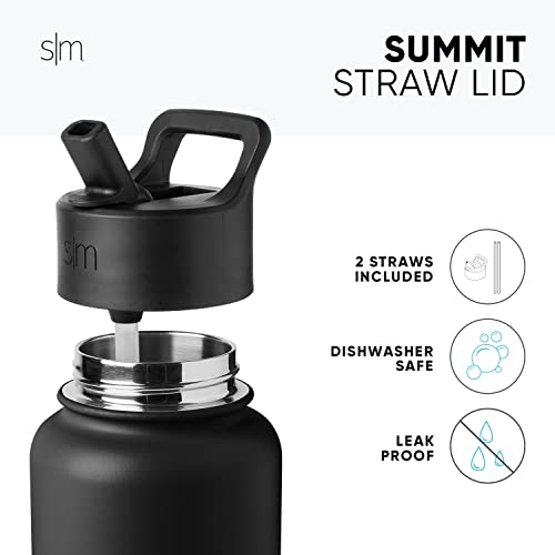 Simple Modern 650mL Summit Water Bottle with Straw Lid - Gifts for Kids Travel Hydro Vacuum Insulated Flask Double Wall Liter - 18/8 Stainless Steel -Riptide