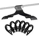 YUYUAU Foldable Clothes Hangers for Traveling Black 12pcs