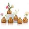 ComSaf Glass Bud Vases Set of 6, Small Vintage Flower Bottle, Petite Glass Flower Vase for Floral Arrangements, Decorative Centerpiece for Home Wedding Party Event Office, Modern Decor, Brown