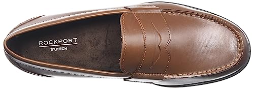 ROCKPORT Mens Classic Lite Penny Loafers-Shoes, Cognac, 9.5 US