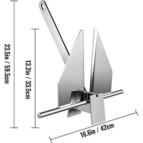 VEVOR Boat Anchor Kit 8.5 lb Fluke Style Anchor, Hot Dipped Galvanized Steel Fluke Anchor, Marine Anchor with Anchor, Rope, Shackles, Chain for Boat Mooring on The Beach, Boats from 15'-24'