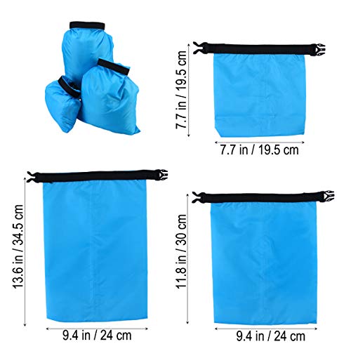 BESPORTBLE 3pcs 1.5L 2.5L 3.5L Waterproof Dry Bag Storage Pouch Dry Compression Sack for Kayaking Beach Rafting Boating Hiking Camping and Fishing Sky Blue