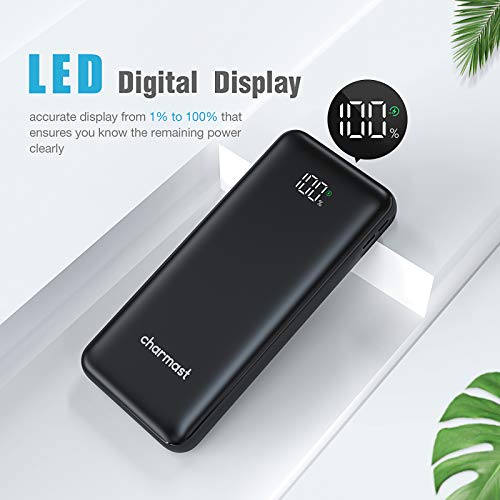 Charmast Power Bank 23800mAh 20W PD & QC 3.0, 4 Output & 2 Input Portable Charger, LED Dispaly Fast Charging External Battery Pack Compatible with iPhone 12/12Pro/11/8, iPad, Tablet and More