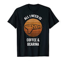 VidiAmazing All I Need Coffee & Ocarina | Vintage Musical Instrument T-Shirt ds009 T-Shirt Black
