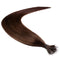 Hair2Heart 25 x 0.8g Premium Nanoring Straight Human Hair Extension, Chocolate Brown, 50 cm Length