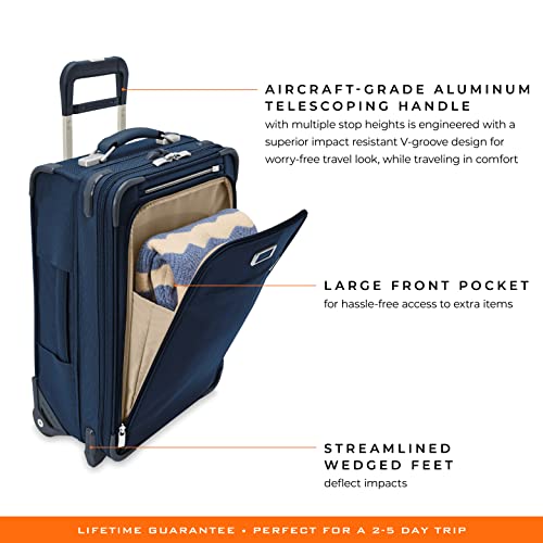 Briggs & Riley Baseline Uprights, Navy, 22-inch Baseline Essential Carry-On, Baseline Uprights