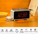 Dual Wireless Charging Alarm Clock Radio with Bluetooth Speaker, FM Radio, Two USB Port, Dual Alarm, Snooze, Night Light, Auto & Manual Dimmer Control and 1.4" Orange Display iTOMA CKS209