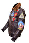 Classic-Top Gun-Bomber Jacket-Leather Jacket Men-G-1 Military-Flight Jacket-MA-1-Jackets For Men-Brown Leather Jacket (X-Large)