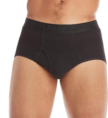 Hanes Ultimate Men's 7-Pack FreshIQ Full-Cut Briefs - Colors May Vary, Black/Grey, Large