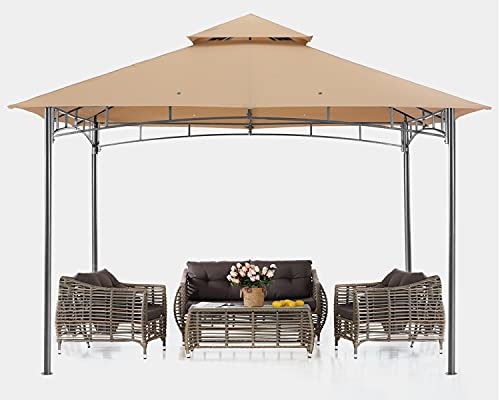 ABCCANOPY Gazebos for Patios 8x8 - Outdoor Steel Frame Gazebo for Lawn Backyard Garden Deck (Beige)