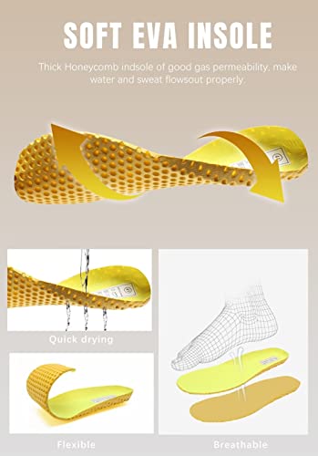 WateLves Water Shoes Mens Womens Beach Swim Shoes Barefoot Athletic Quick-Dry Aqua Socks for Surfing Diving Kayaking Exercise, Hollow/Beige, 13 Women/11.5 Men