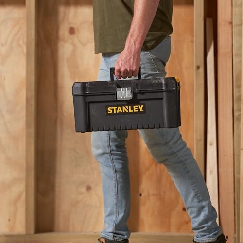 Stanley STST1-75518 Essential 16 Toolbox with Metal latches, Black/Yellow, Inch